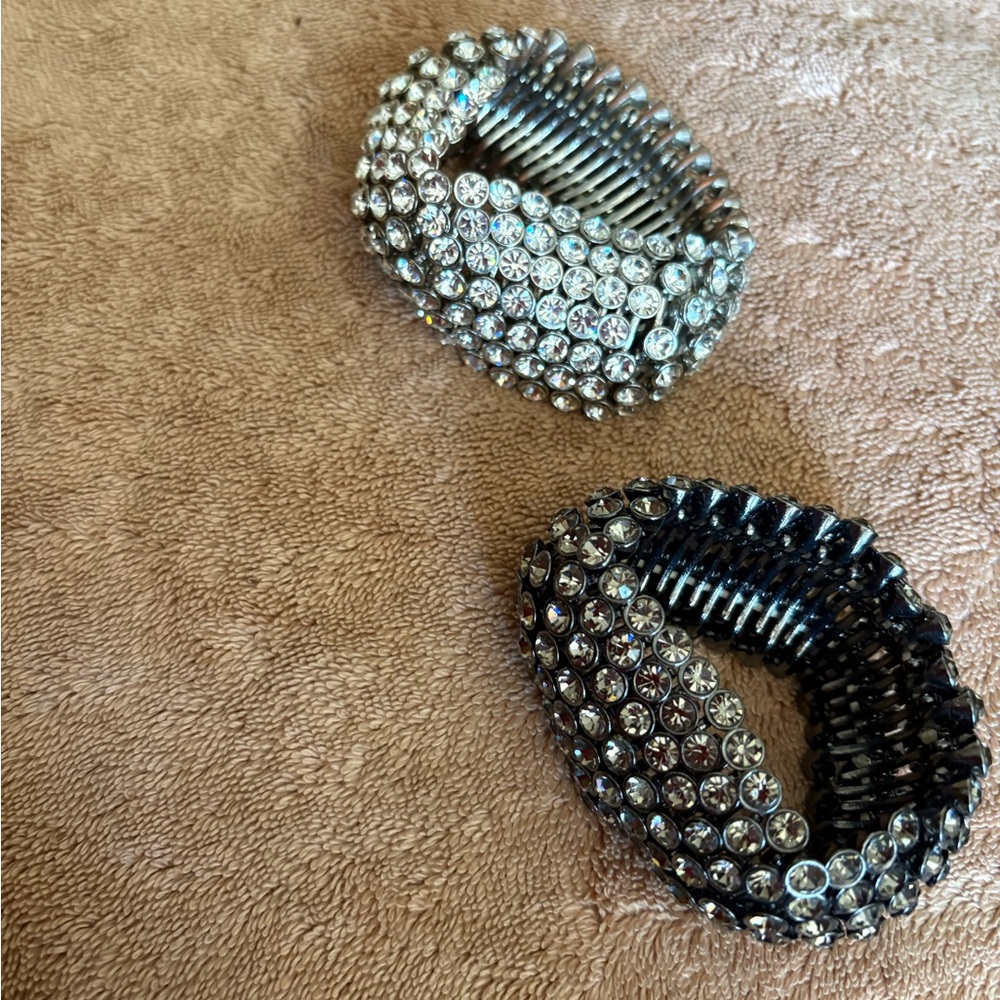 Elegant Silver and Black Stretch Bracelets. $10. For both